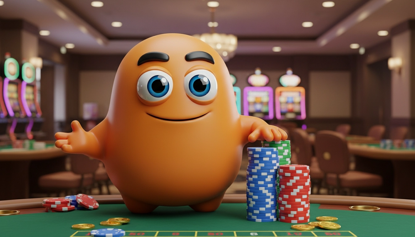 Friendly casino mascot welcoming players to a PayID pokies guide